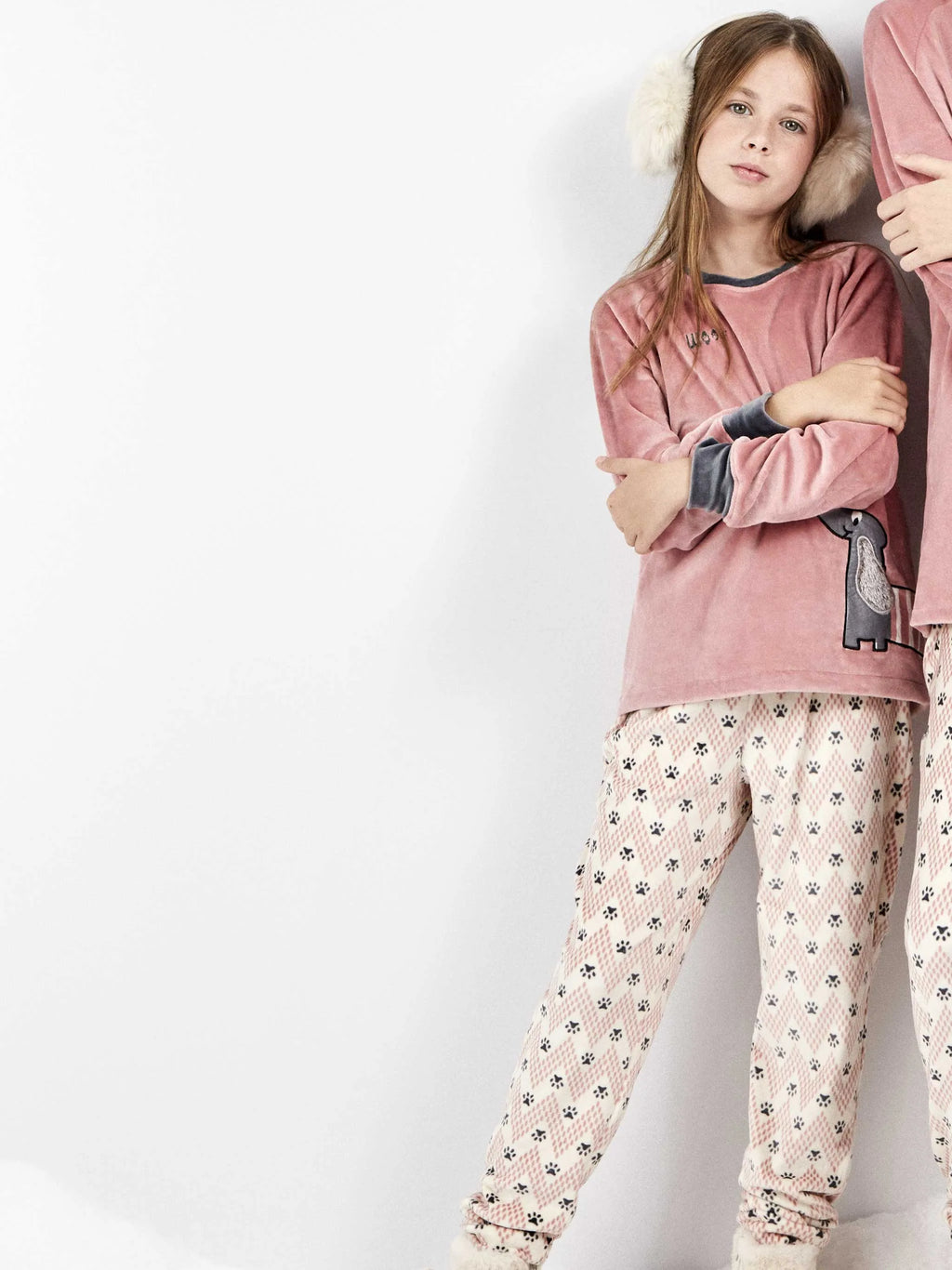 Pijama infantil unisex perrito rosa