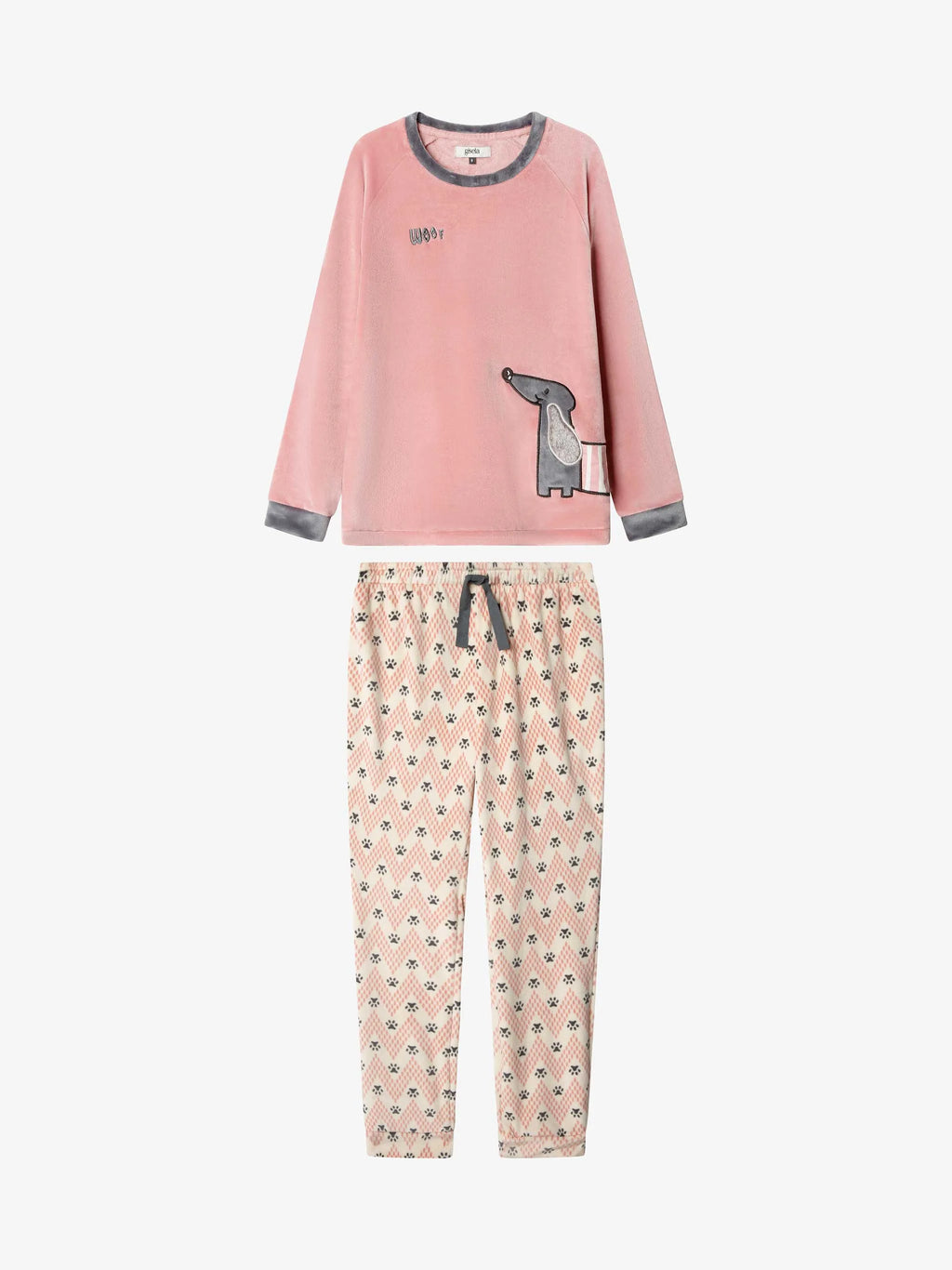 Pijama infantil coralina perrito rosa