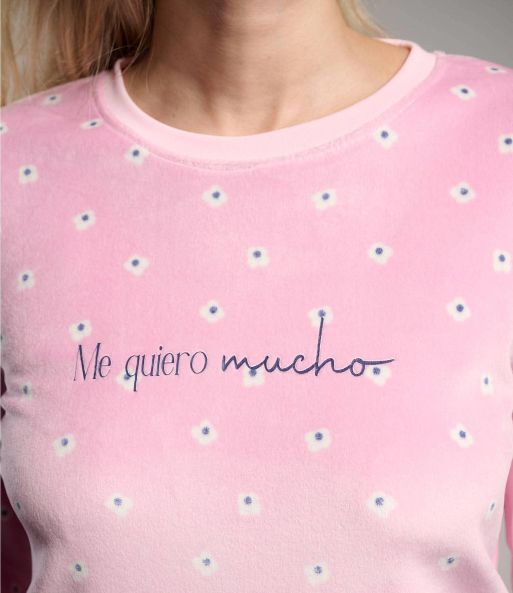 Pijama largo de mujer rosa Me Quiero Mucho