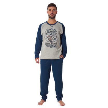 PIJAMA MANGA LARGA HOMBRE TEJIDO AFELPADO FORCED TO WORK