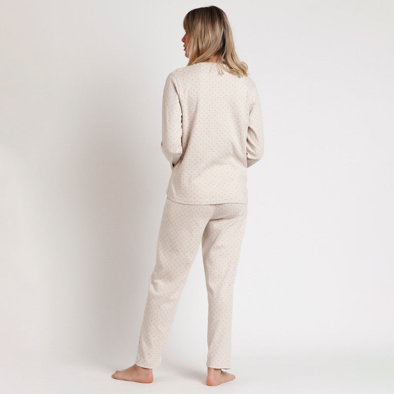 PIJAMA MANGA LARGA MUJER ORGANIC DOTS