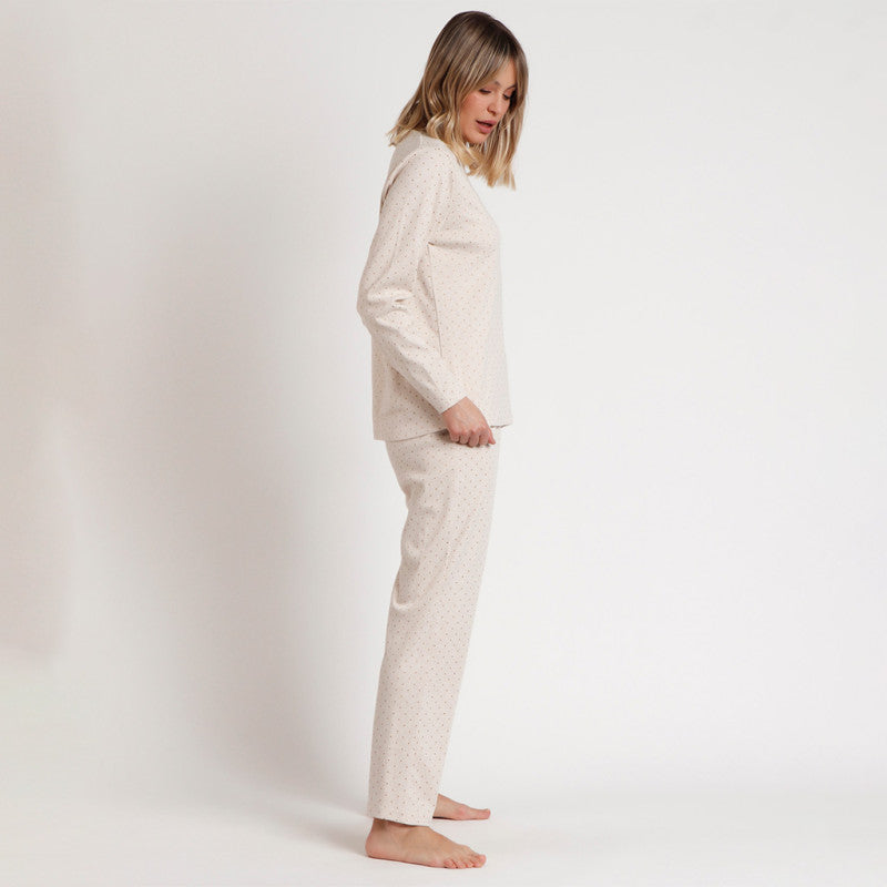PIJAMA MANGA LARGA MUJER ORGANIC DOTS