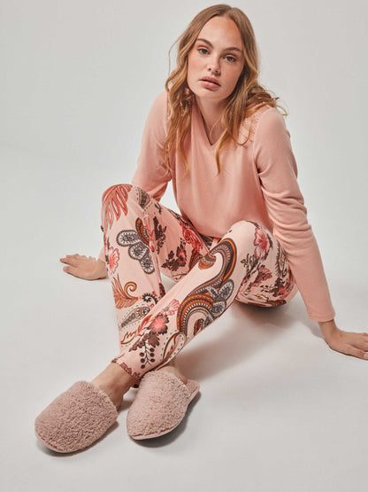 PIJAMA MANGA LARGA MUJER AFRICAN PINK