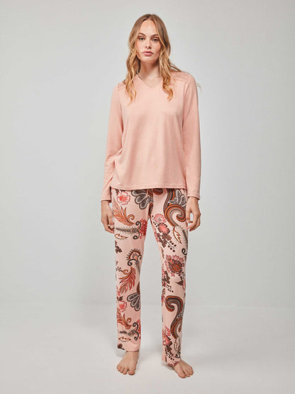 PIJAMA MANGA LARGA MUJER AFRICAN PINK