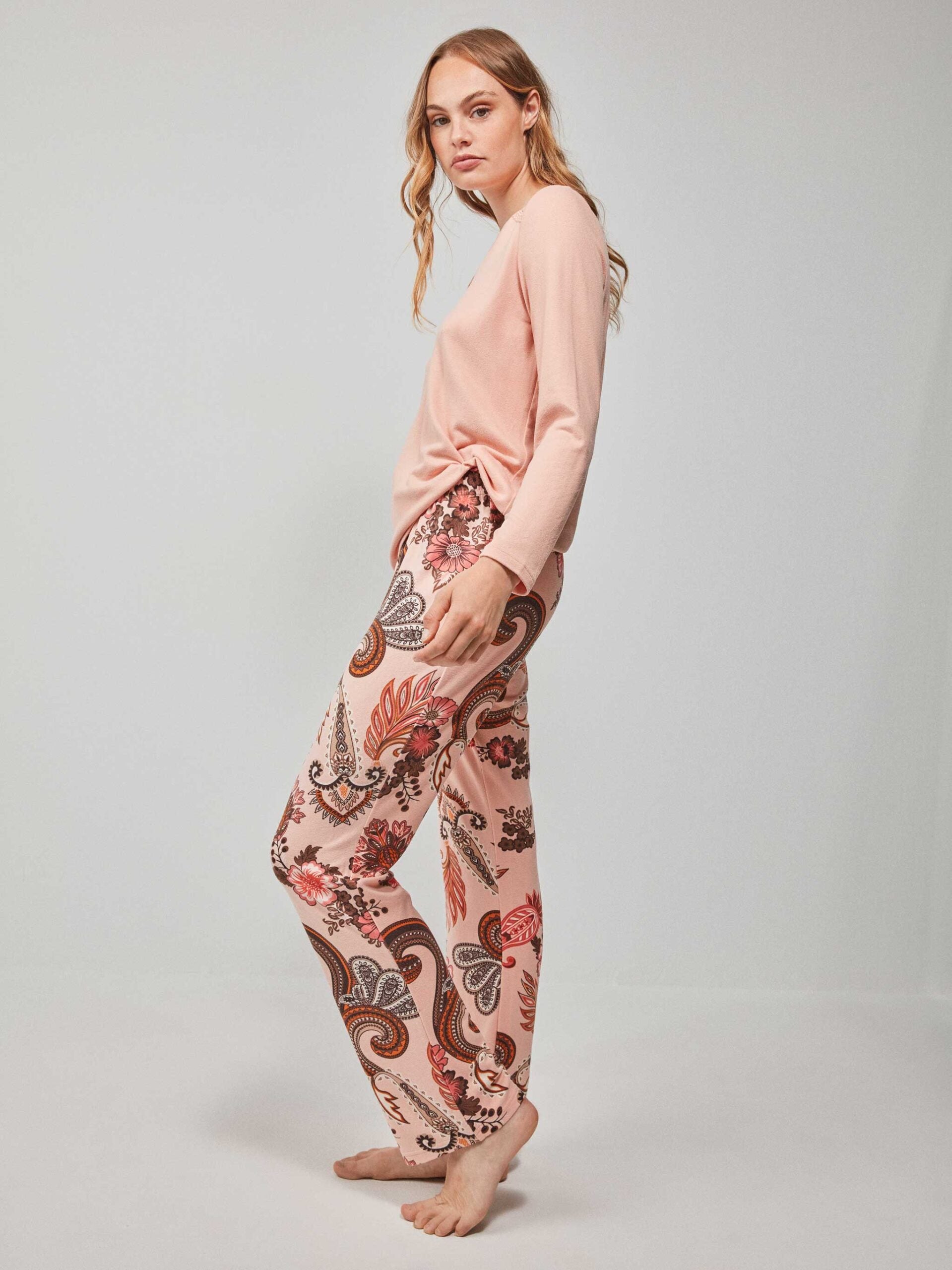 PIJAMA MANGA LARGA MUJER AFRICAN PINK