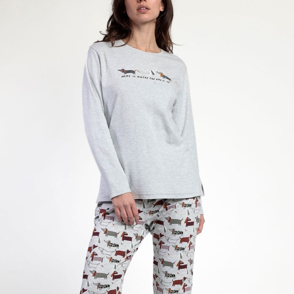 PIJAMA MANGA LARGA MUJER HOME IS WHERE THE DOG IS