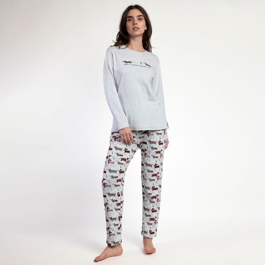 PIJAMA MANGA LARGA MUJER HOME IS WHERE THE DOG IS
