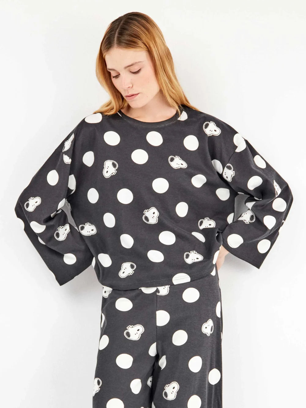 PIJAMA MANGA LARGA MUJER MAXITOPOS SNOOPY