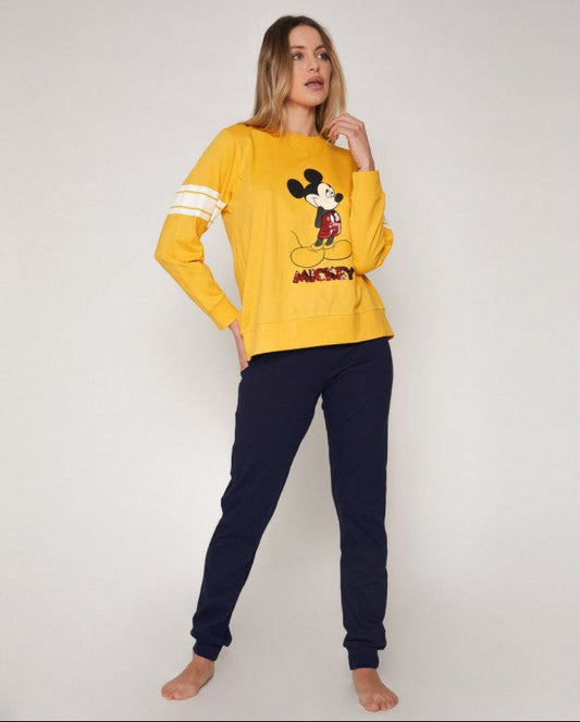 PIJAMA MANGA LARGA MUJER YELLOW MICKEY