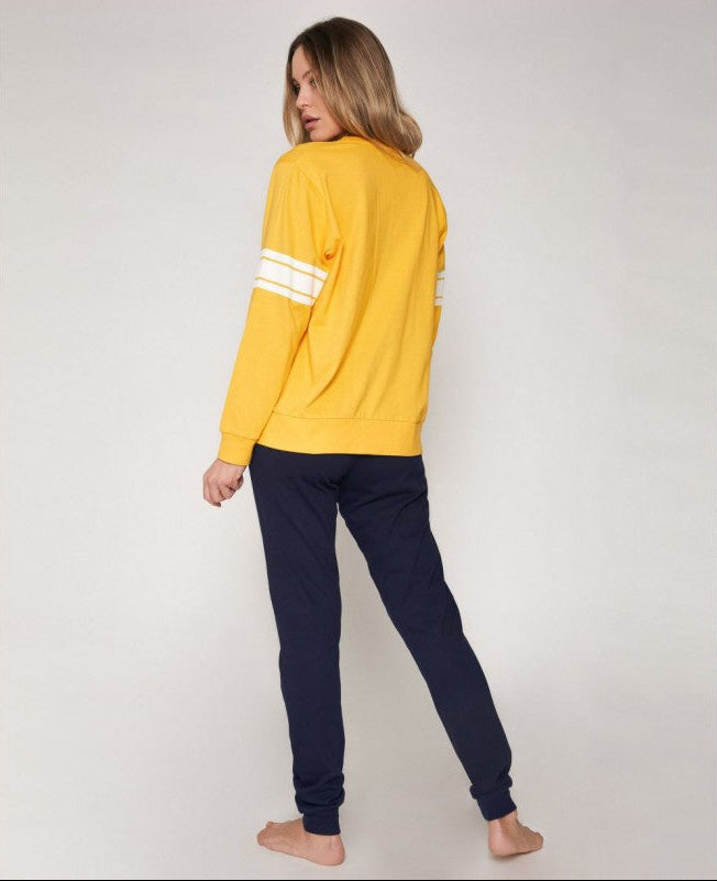 PIJAMA MANGA LARGA MUJER YELLOW MICKEY
