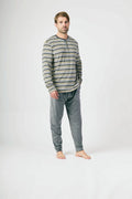 PIJAMA MANGA LARGA AFELPADO HOMBRE YELLOW STRIPES
