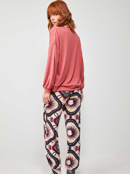 PIJAMA MANGA LARGA MUJER PINK GOLD