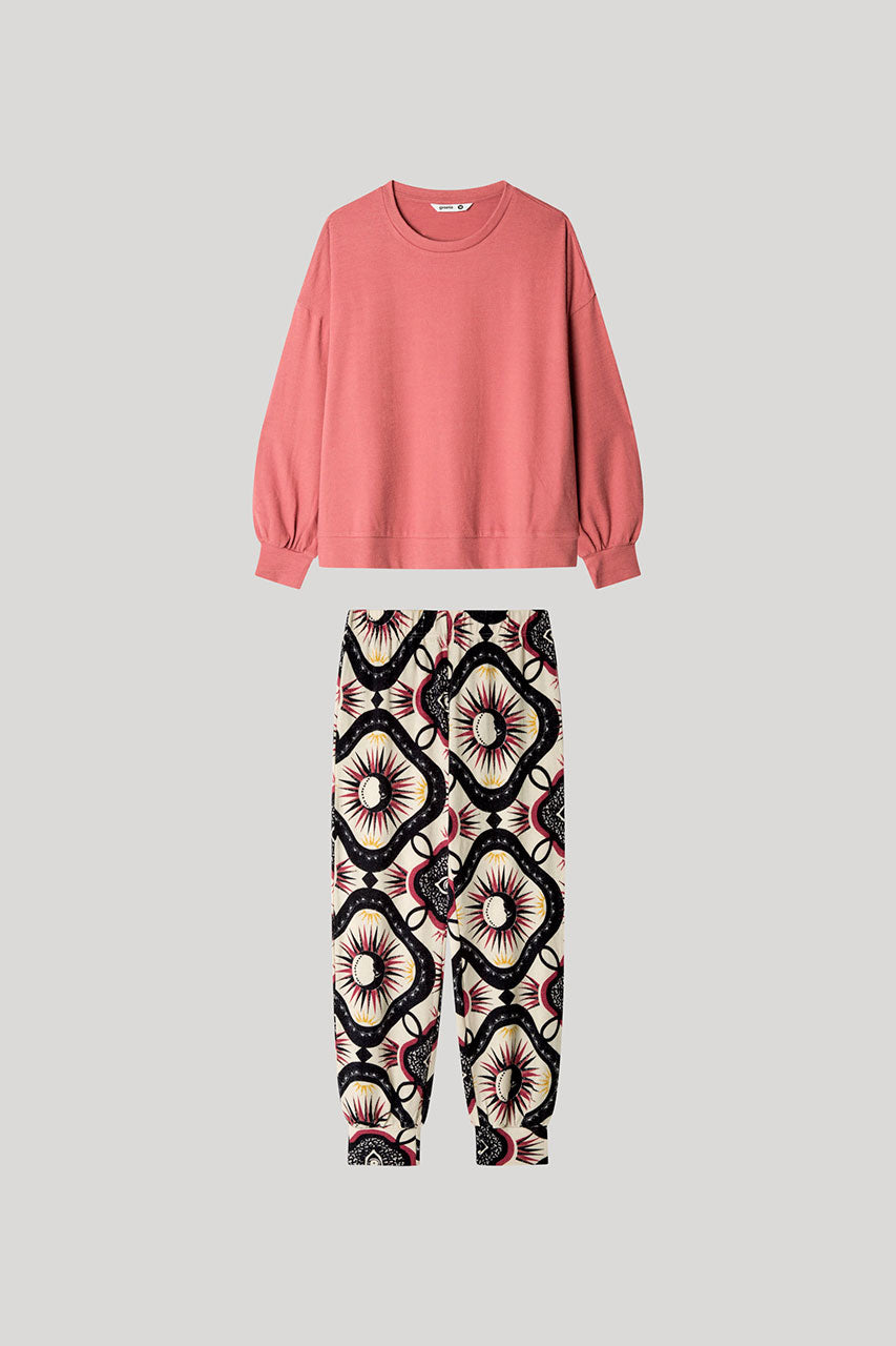 PIJAMA MANGA LARGA MUJER PINK GOLD
