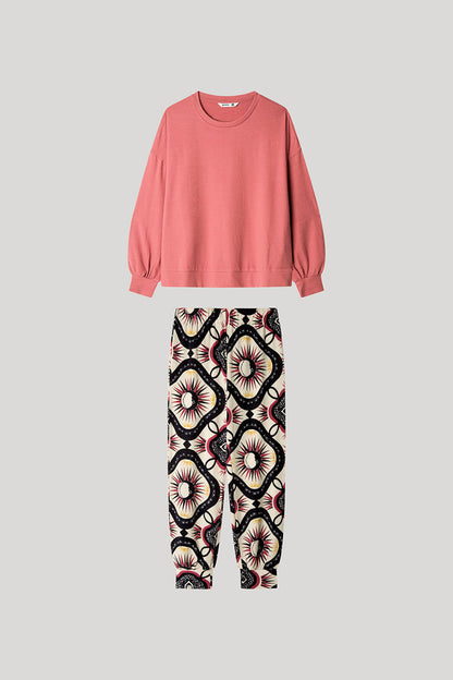 PIJAMA MANGA LARGA MUJER PINK GOLD