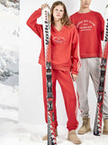Pijama sport mujer felpa Ski Club Chamonix rojo