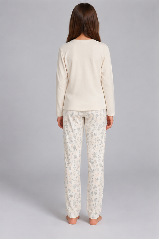 Pijama Niña Adolescente Invierno Le Chat 100% Poliéster Crudo