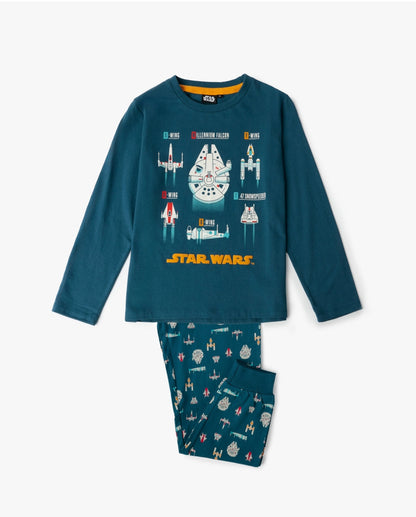 PIJAMA MANGA LARGA NIÑO SPACESHIPS STAR WARS