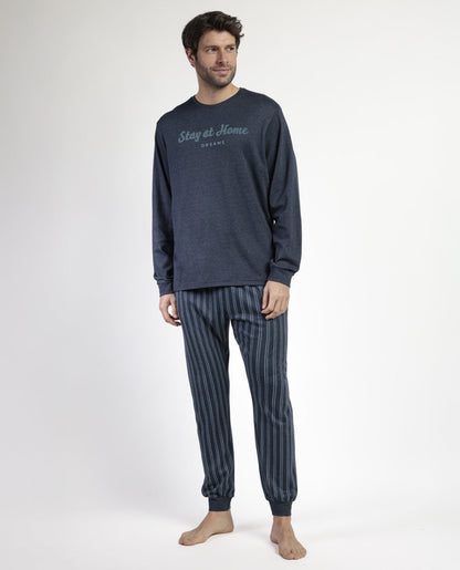 PIJAMA MANGA LARGA HOMBRE ITALIC STAY AT HOME
