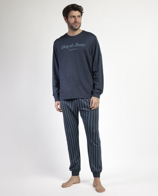 PIJAMA MANGA LARGA HOMBRE ITALIC STAY AT HOME