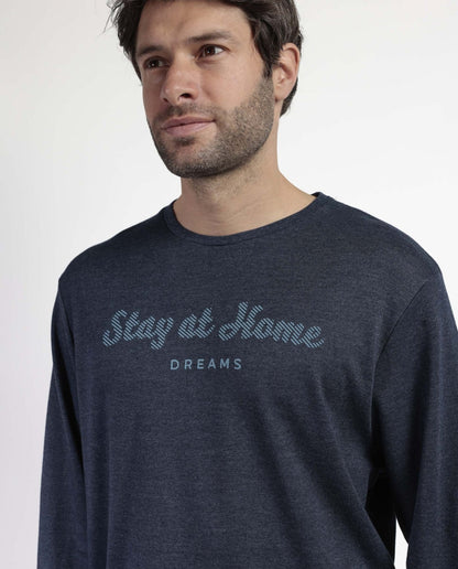 PIJAMA MANGA LARGA HOMBRE ITALIC STAY AT HOME