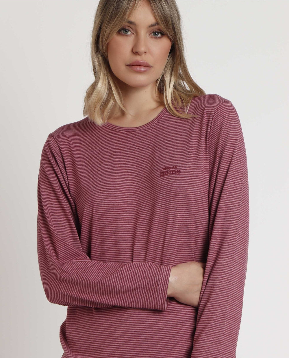 PIJAMA MANGA LARGA MUJER SOFT STRIPES
