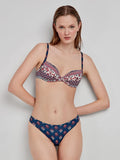 BIKINI CON ARO Y FOAM BRAGA REVERSIBLE ESTAMPADO ETNICO