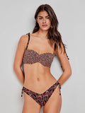 BIKINI BANDEAU ARO BRASILEÑA CORTE V LEOPARDO