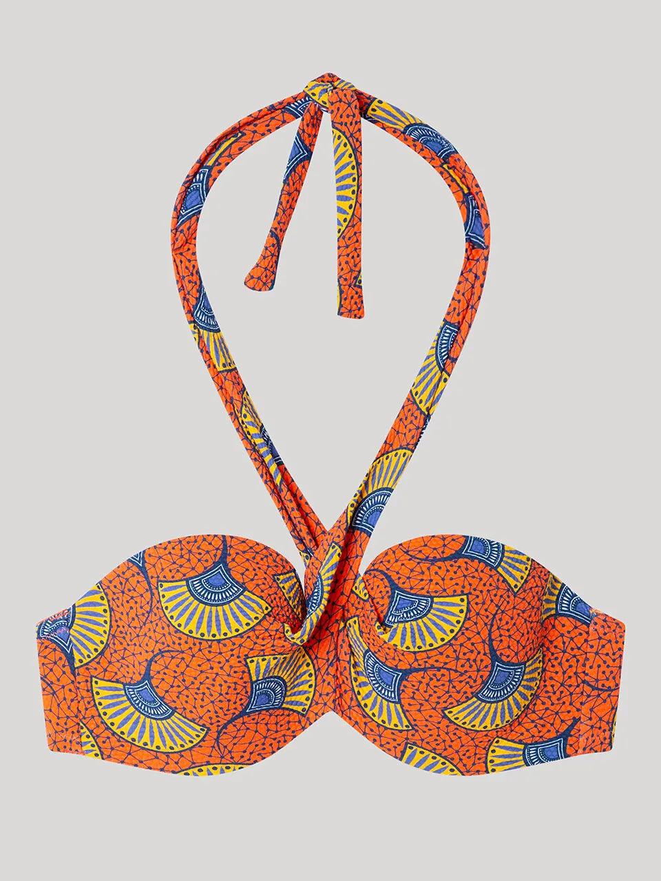 BIKINI MULTIPOSICION ANUDADO AL CUELLO ESTAMPADO TRIBAL