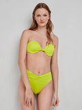 BIKINI FLUORESCENTE BANDEAU LISO BRAGUITA ESPECIAL ALTA