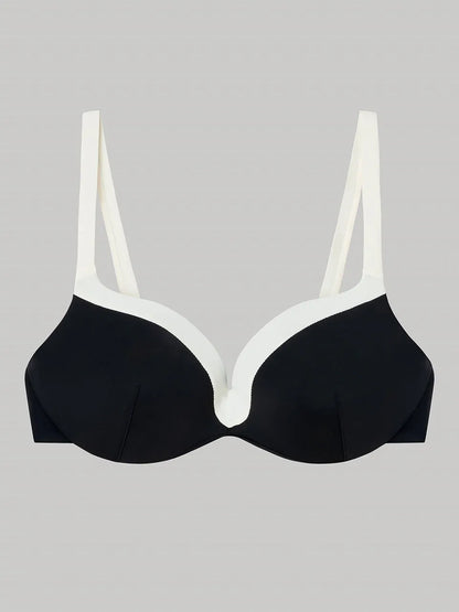 BIKINI BICOLOR BRAGA EN V BLACK AND WHITE