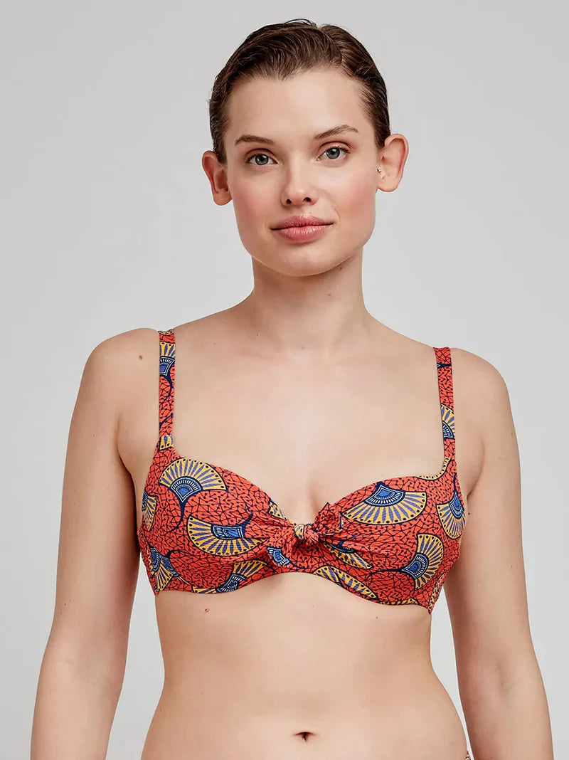 BIKINI ANUDADO BRAGA MIDI TRIBAL PRINT