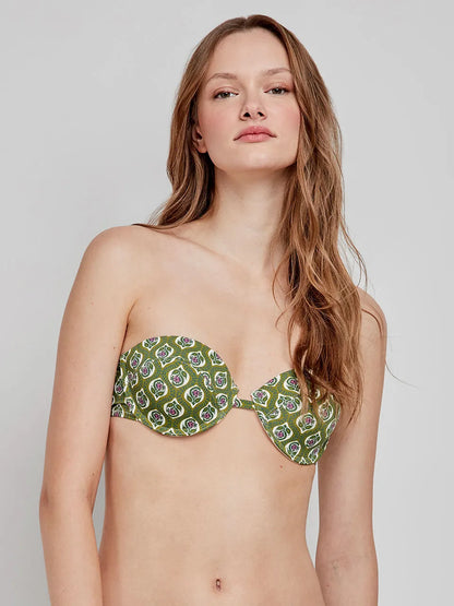 BIKINI DISEÑO FLORAL CON BRAGUITA AJUSTABLE EN LATERALES