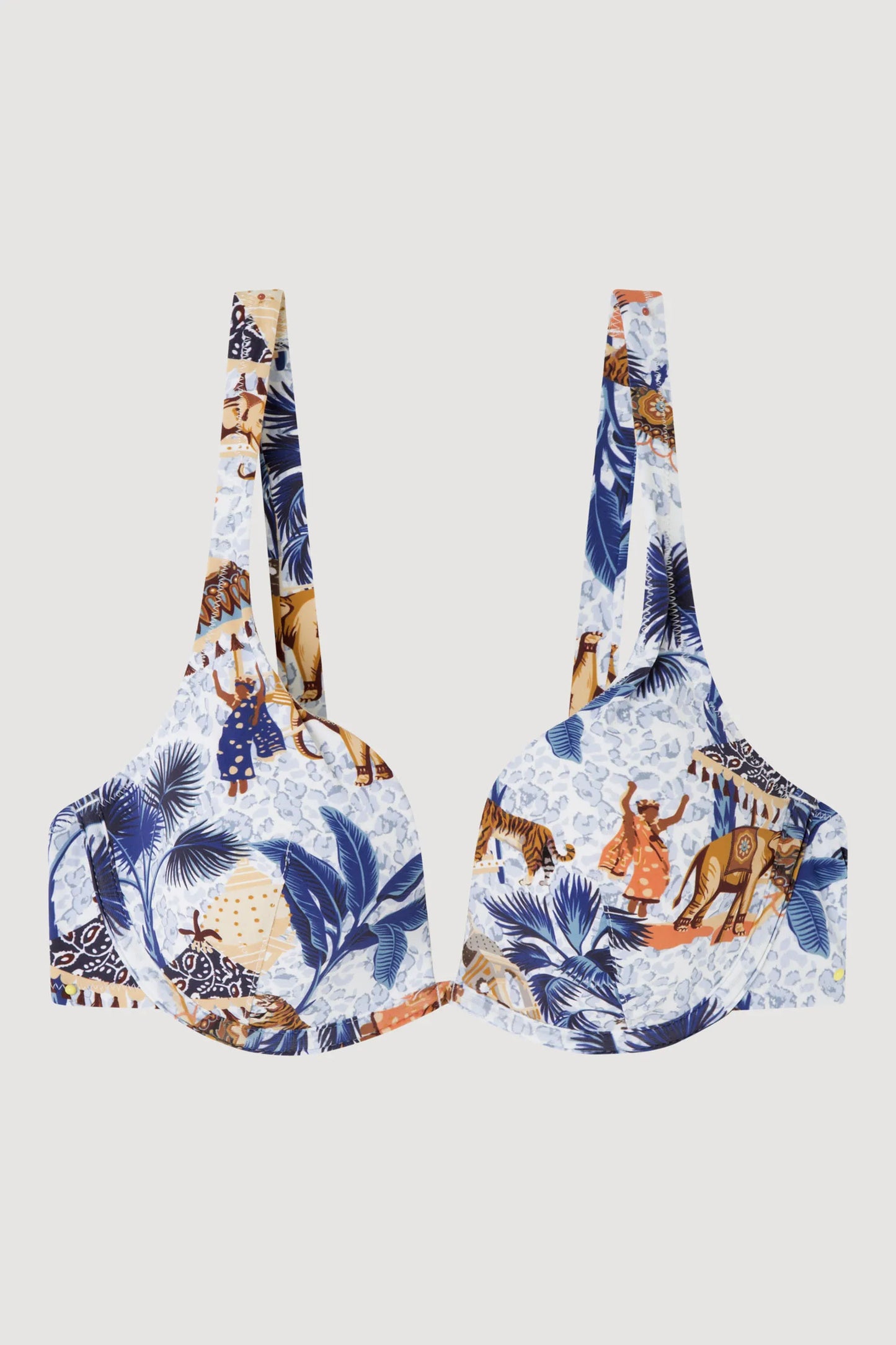 BIKINI CON ARO Y FOAM BRAGUITA CORTE CLASICO ESTAMPADO AFRICANO