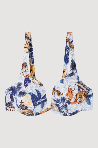 BIKINI CON ARO Y FOAM BRAGUITA CORTE CLASICO ESTAMPADO AFRICANO