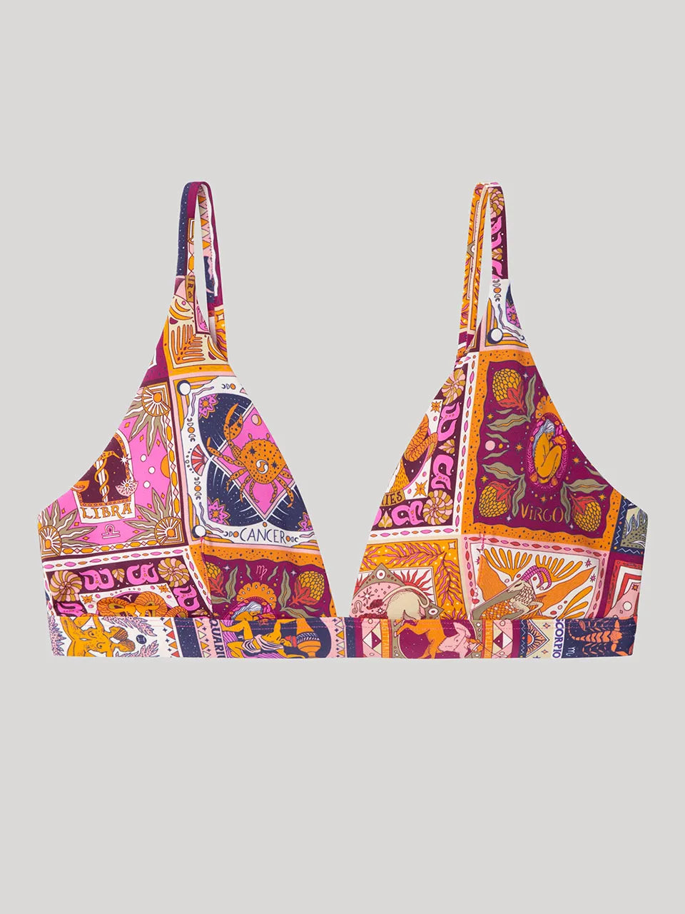 BIKINI TRIANGULAR FOAM EXTRAIBLE ESTAMPADO ZODIACO