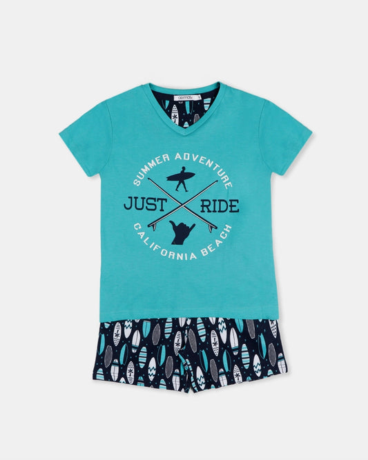 PIJAMA INFANTIL MANGA CORTA NIÑO JUST RIDE