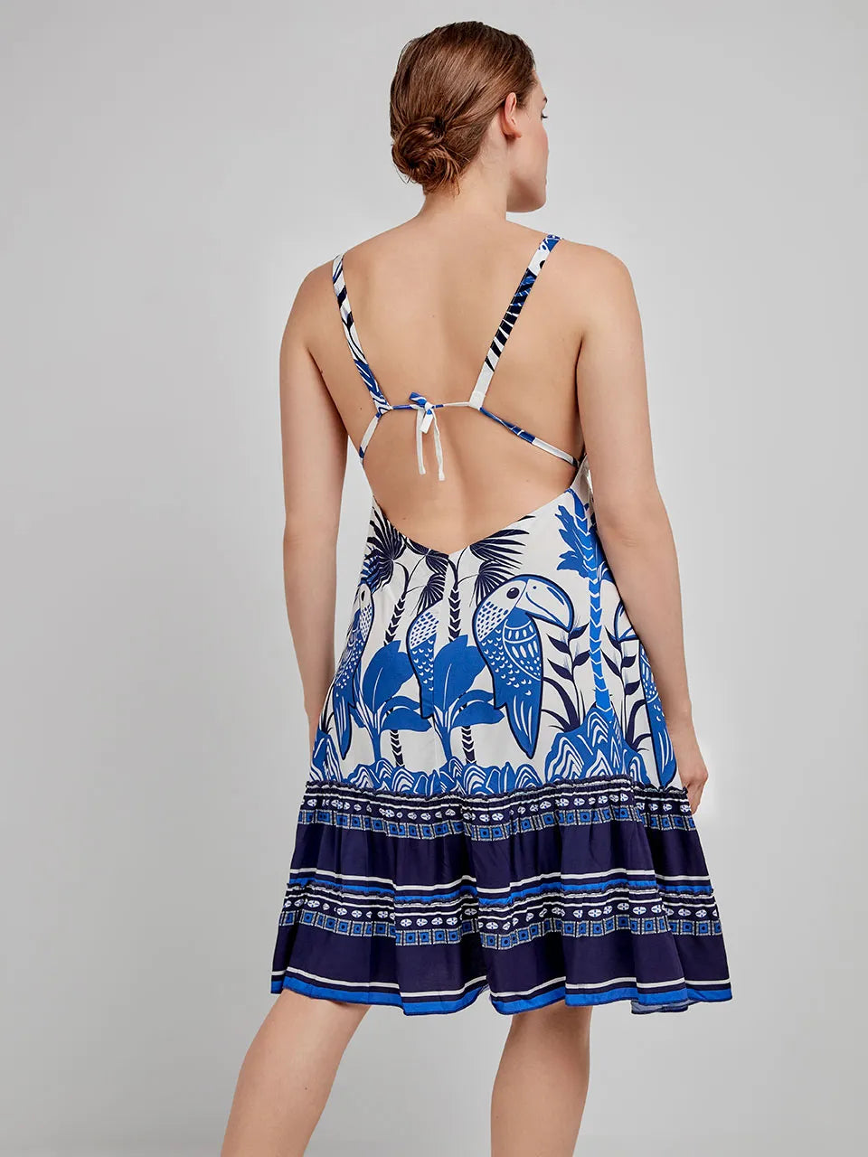 VESTIDO CORTO PLAYERO TUCAN PRINT