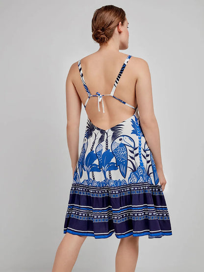 VESTIDO CORTO PLAYERO TUCAN PRINT