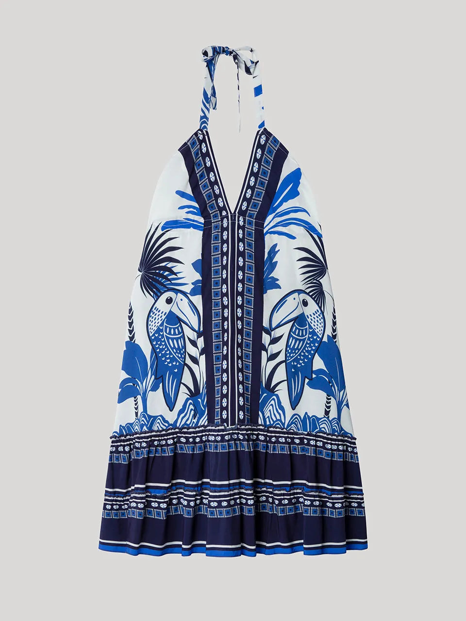 VESTIDO CORTO PLAYERO TUCAN PRINT