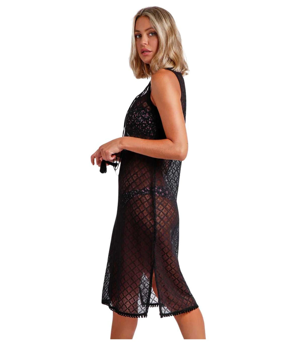 VESTIDO PLAYERO SIN MANGAS BASIC BLACK