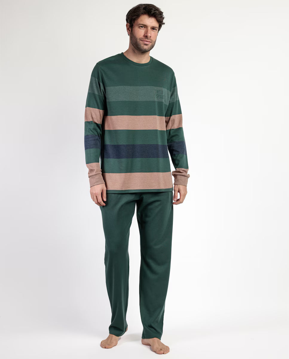 PIJAMA MANGA LARGA HOMBRE RAYAS WILD SPIRIT