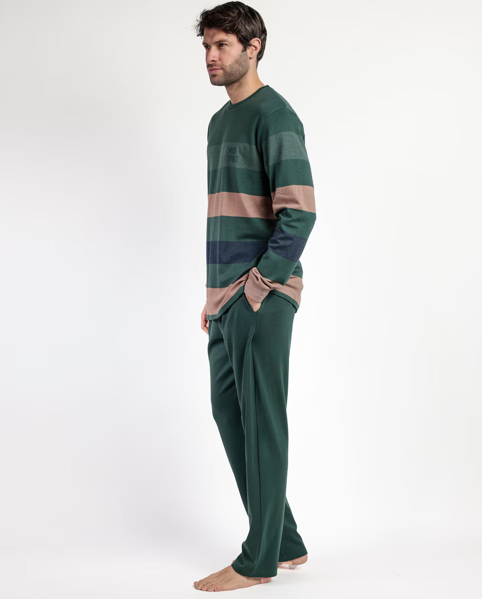 PIJAMA MANGA LARGA HOMBRE RAYAS WILD SPIRIT