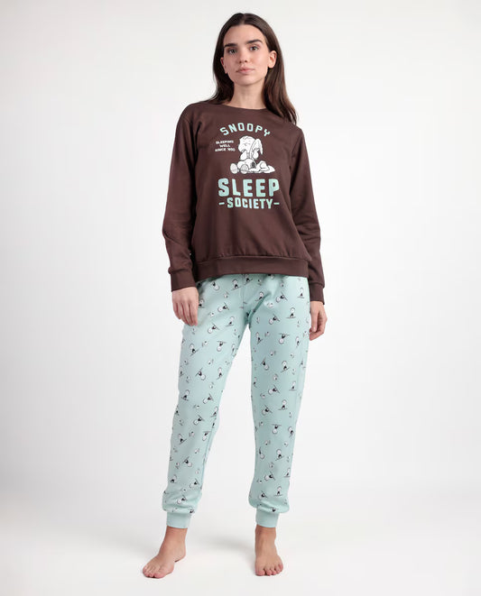 PIJAMA MANGA LARGA MUJER SLEEP SOCIETY