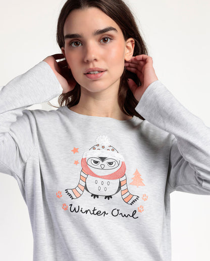 PIJAMA MANGA LARGA MUJER WINTER OWL