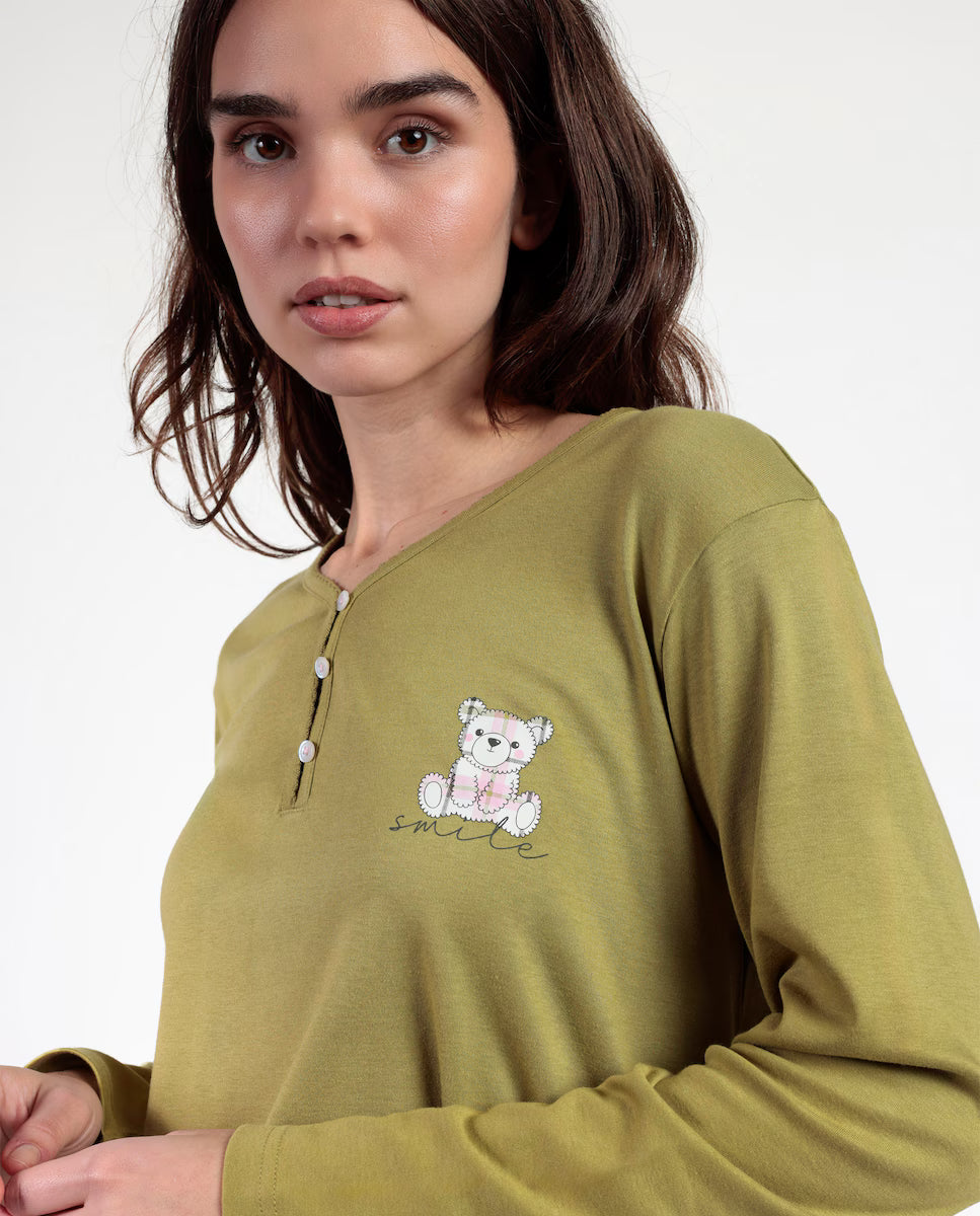 PIJAMA MANGA LARGA MUJER SMILE EVERYDAY