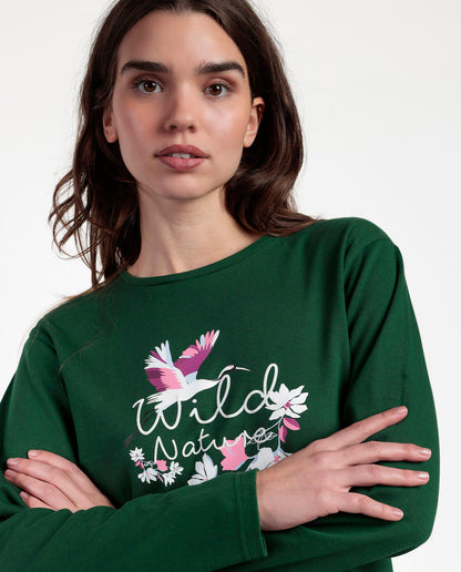 PIJAMA MANGA LARGA MUJER WILD NATURE GARDEN