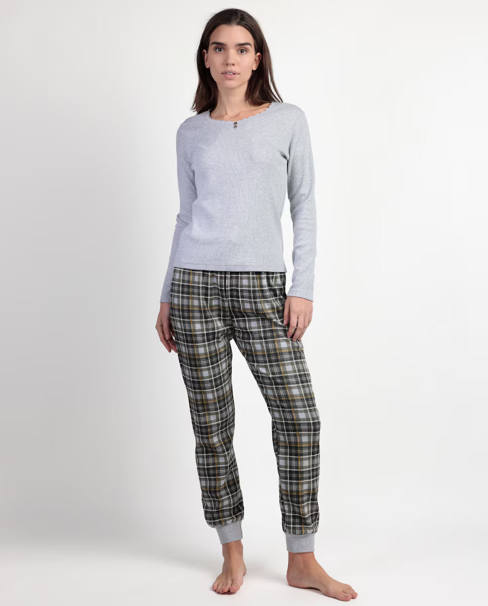 PIJAMA MANGA LARGA MUJER NEVER GIVE UP