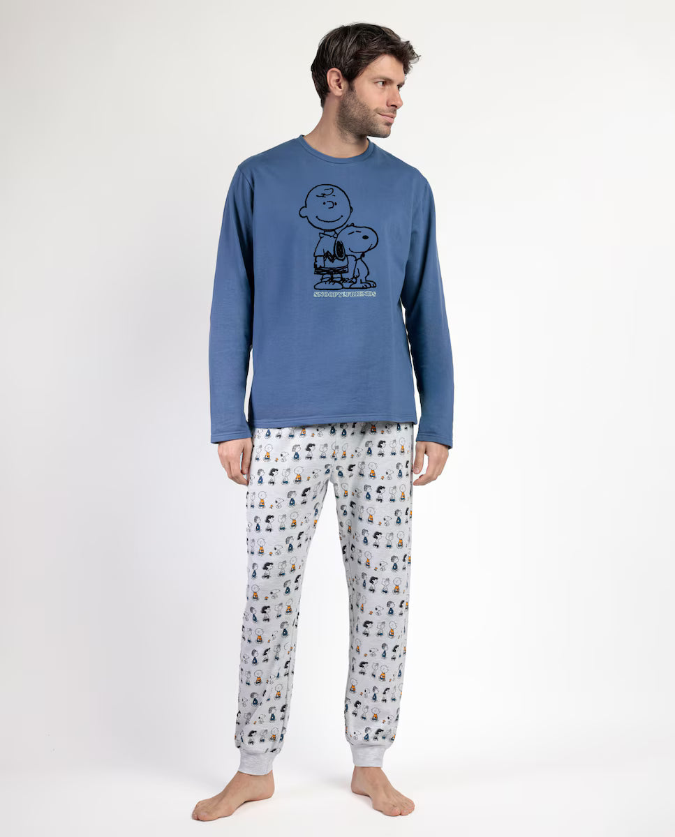 PIJAMA MANGA LARGA HOMBRE SNOOPY&FRIENDS NAVY