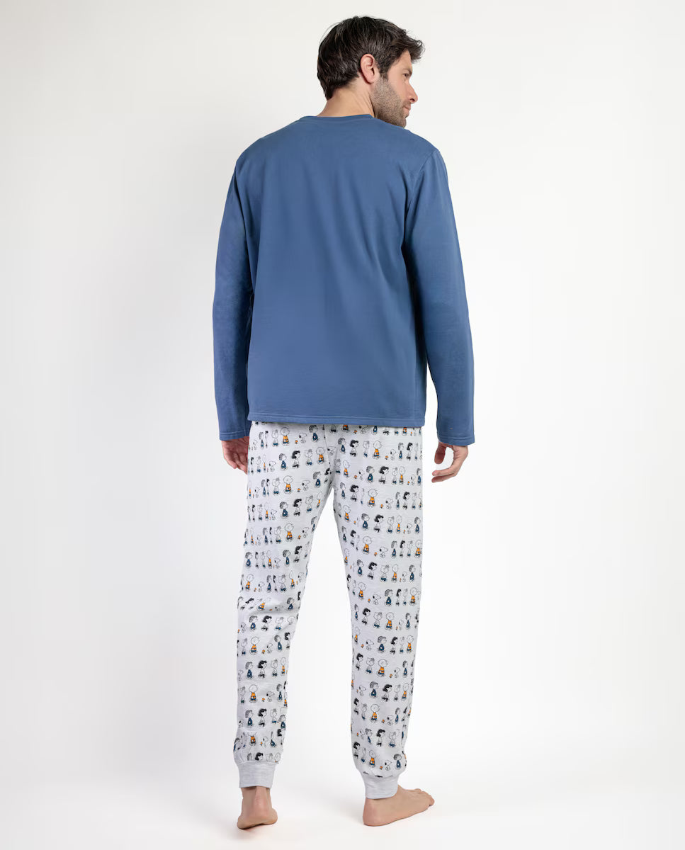 PIJAMA MANGA LARGA HOMBRE SNOOPY&FRIENDS NAVY