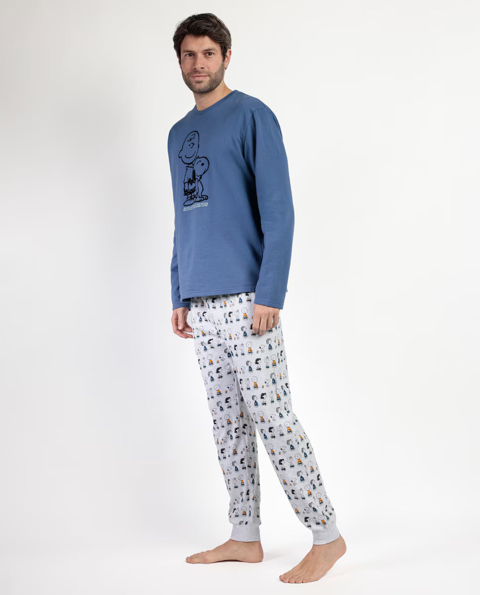 PIJAMA MANGA LARGA HOMBRE SNOOPY&FRIENDS NAVY